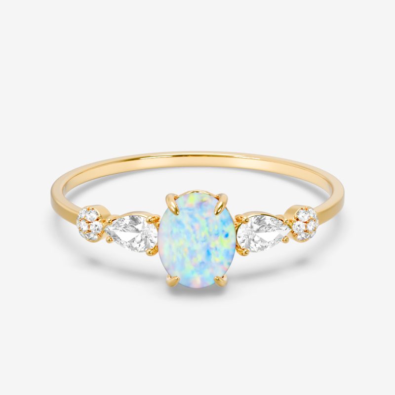 Selina – opal gemstone with natural diamond details