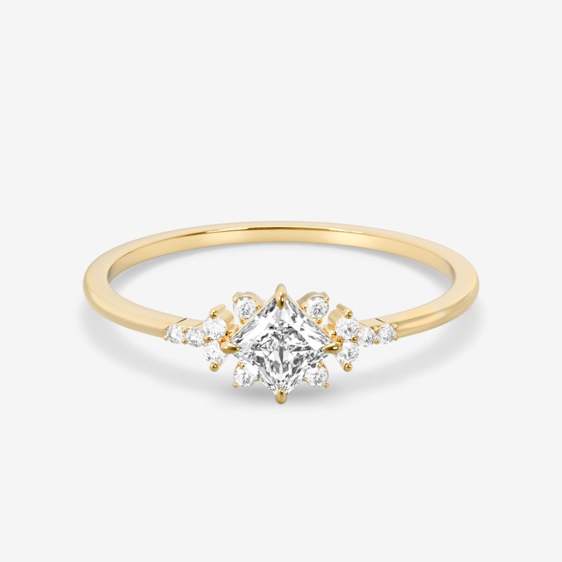 Lyra – Princess Cut Ring with Diamonds
